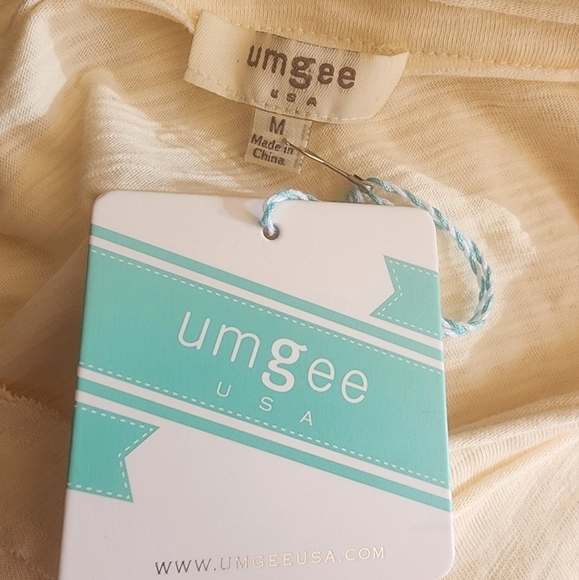 Umgee Dress Medium Cream With Tropical Floral Puff Sleeves 100% Cotton Boho - Picture 10 of 12